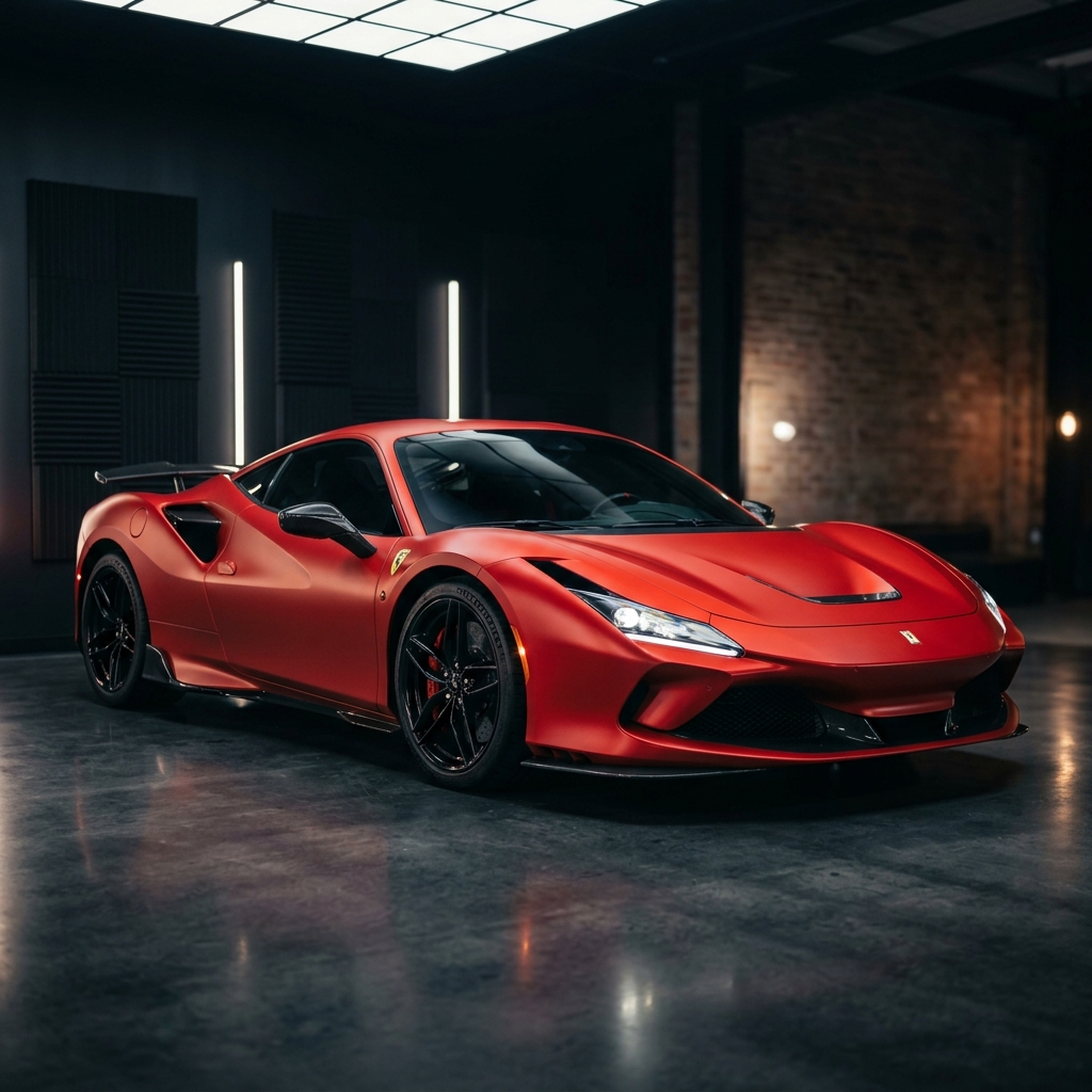 Matte Red Sports Car